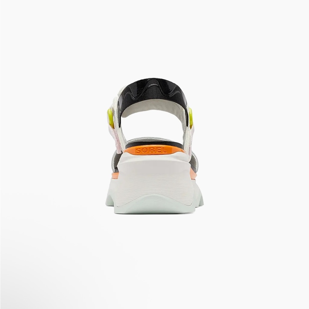 Sorel White, Orange & Black Chunky Platform Sandal - Picture 2 of 6